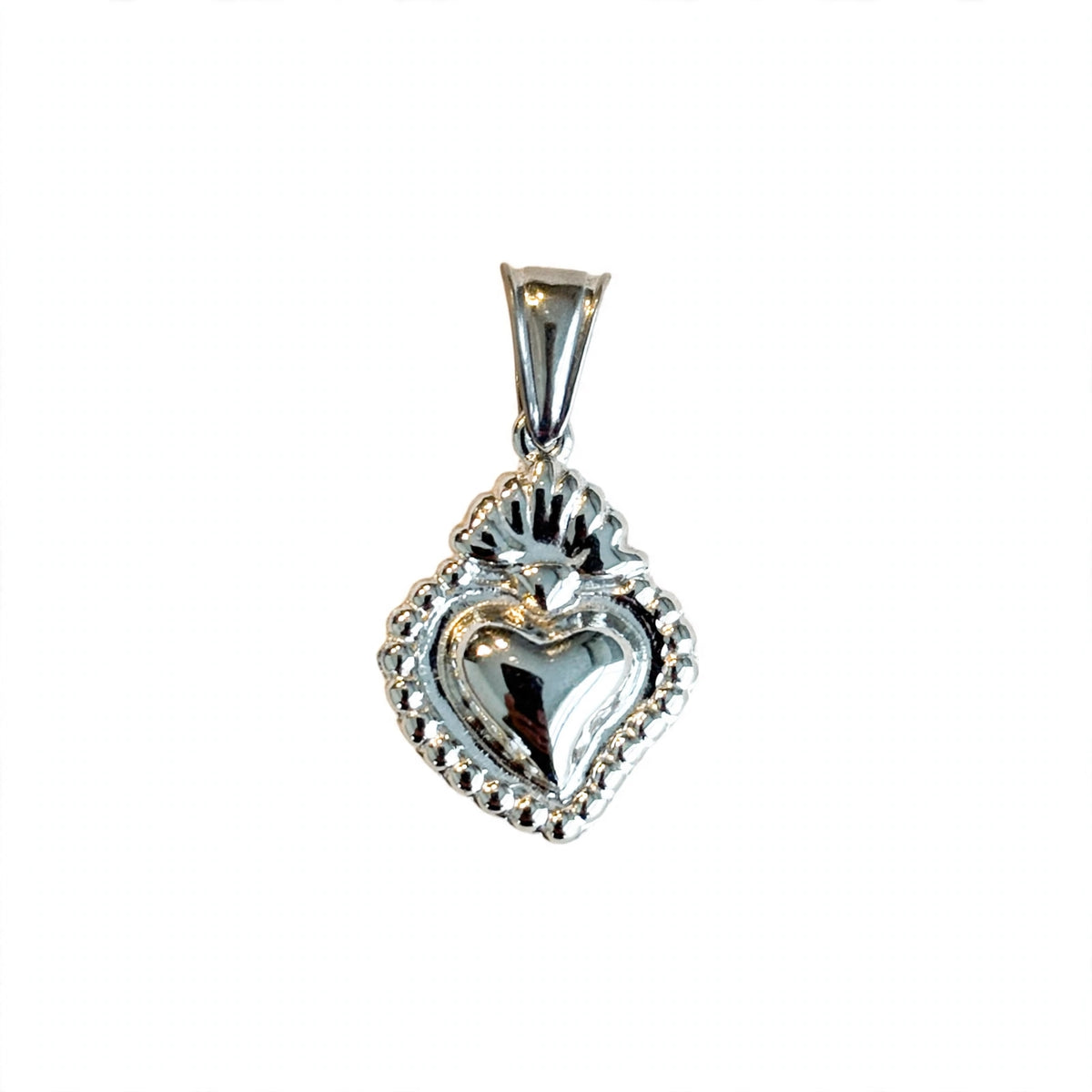 Ciondolo cuore sacro silver