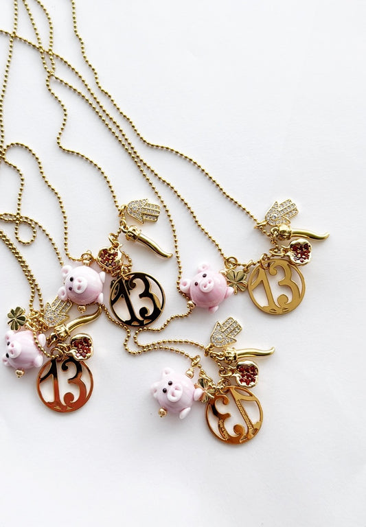 Collana amuleto porca fortuna