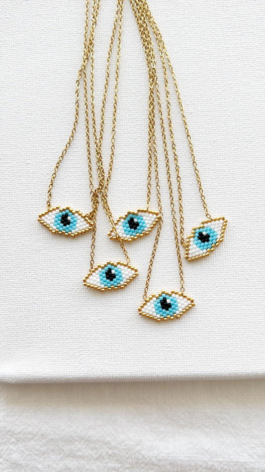 Collana occhio miyuki porta fortuna