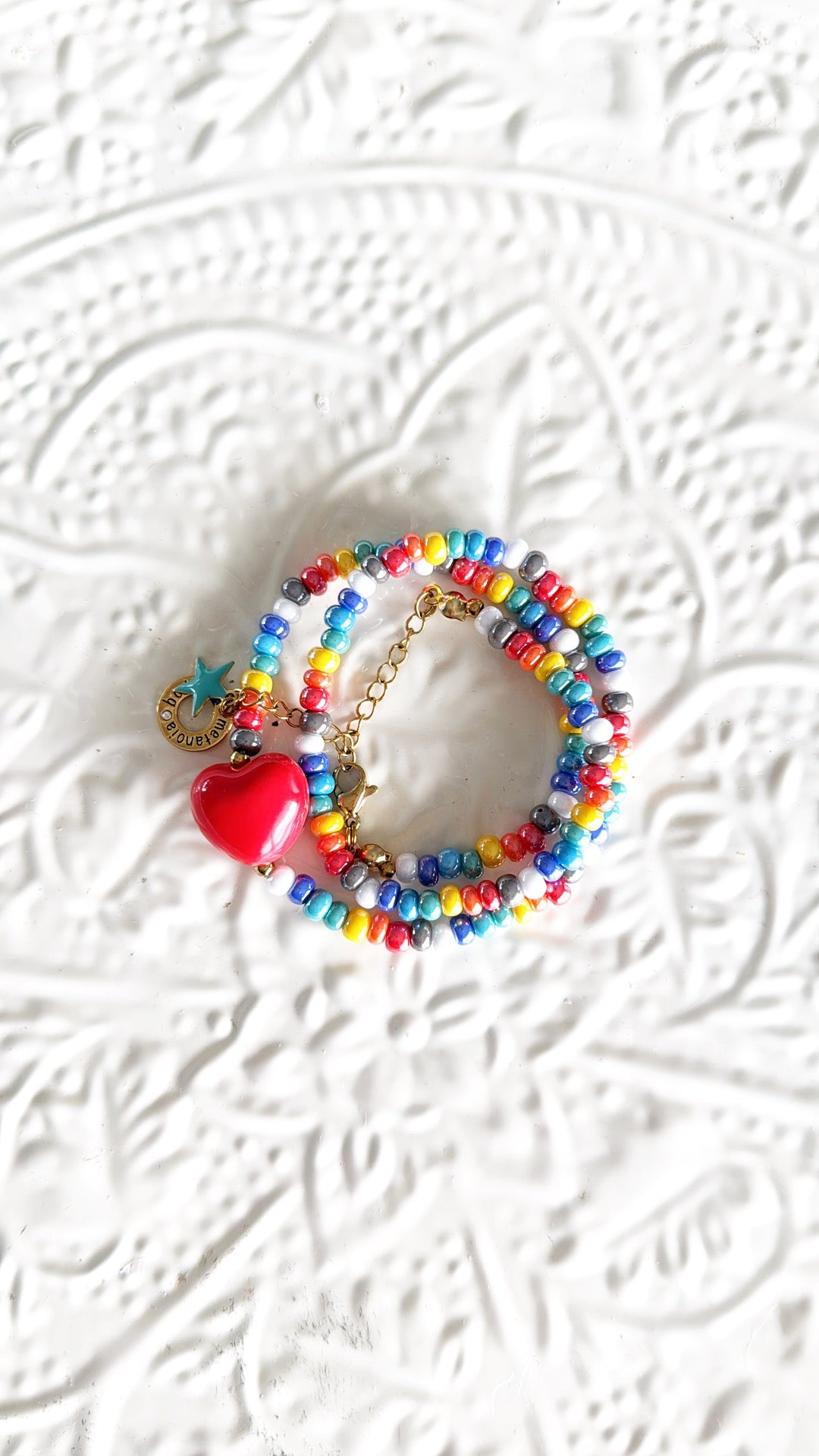 Collana rainbow heart