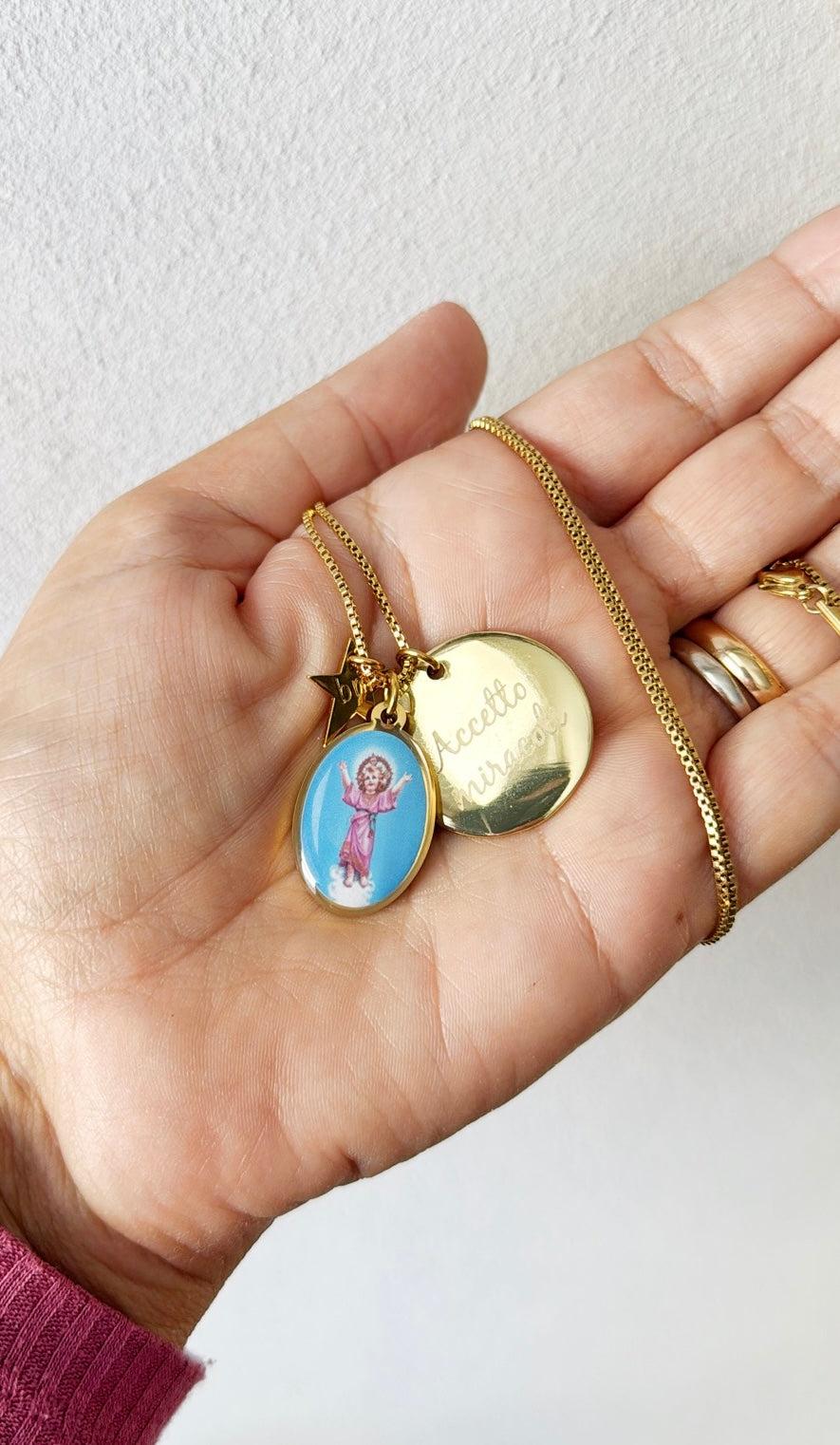 Collana lunga “ accetto miracoli “