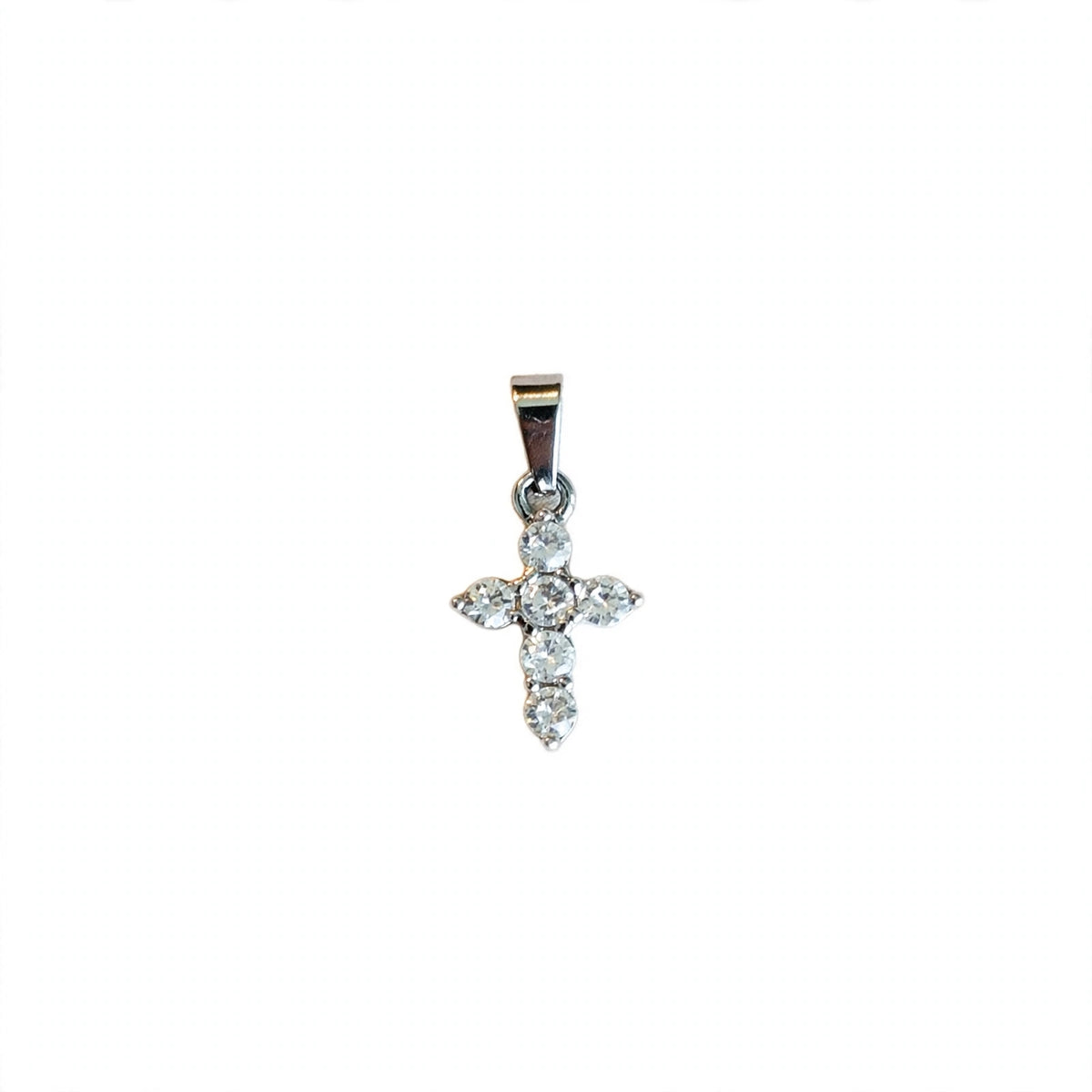 Ciondolo piccola croce luminosa silver