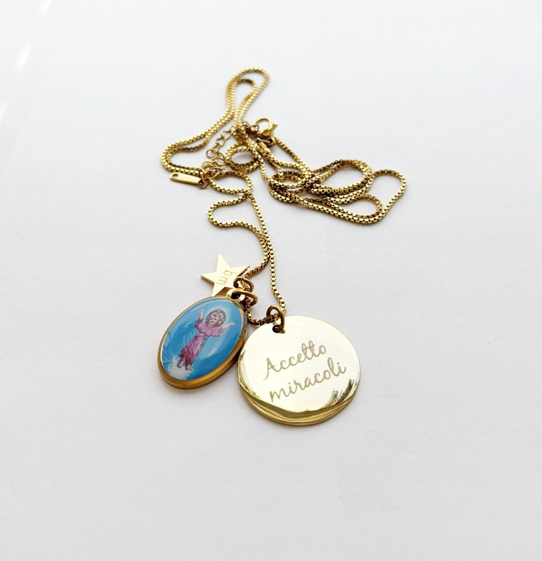 Collana lunga “ accetto miracoli “