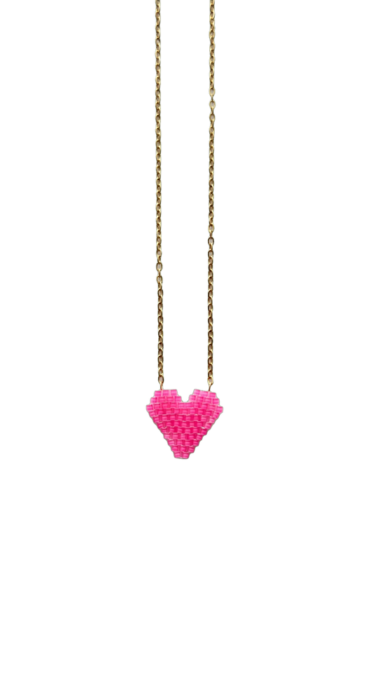Cuore rosa fucsia miyuki