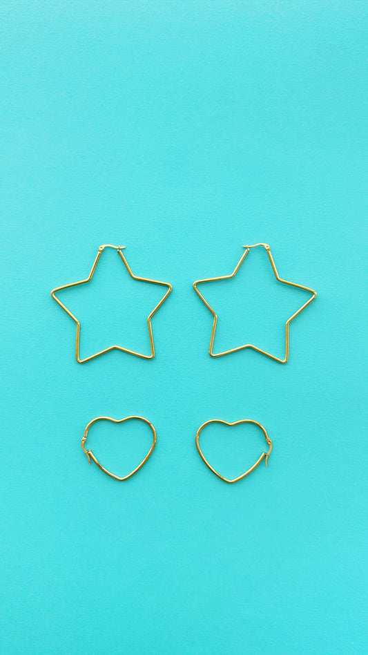 Orecchini stella e cuore