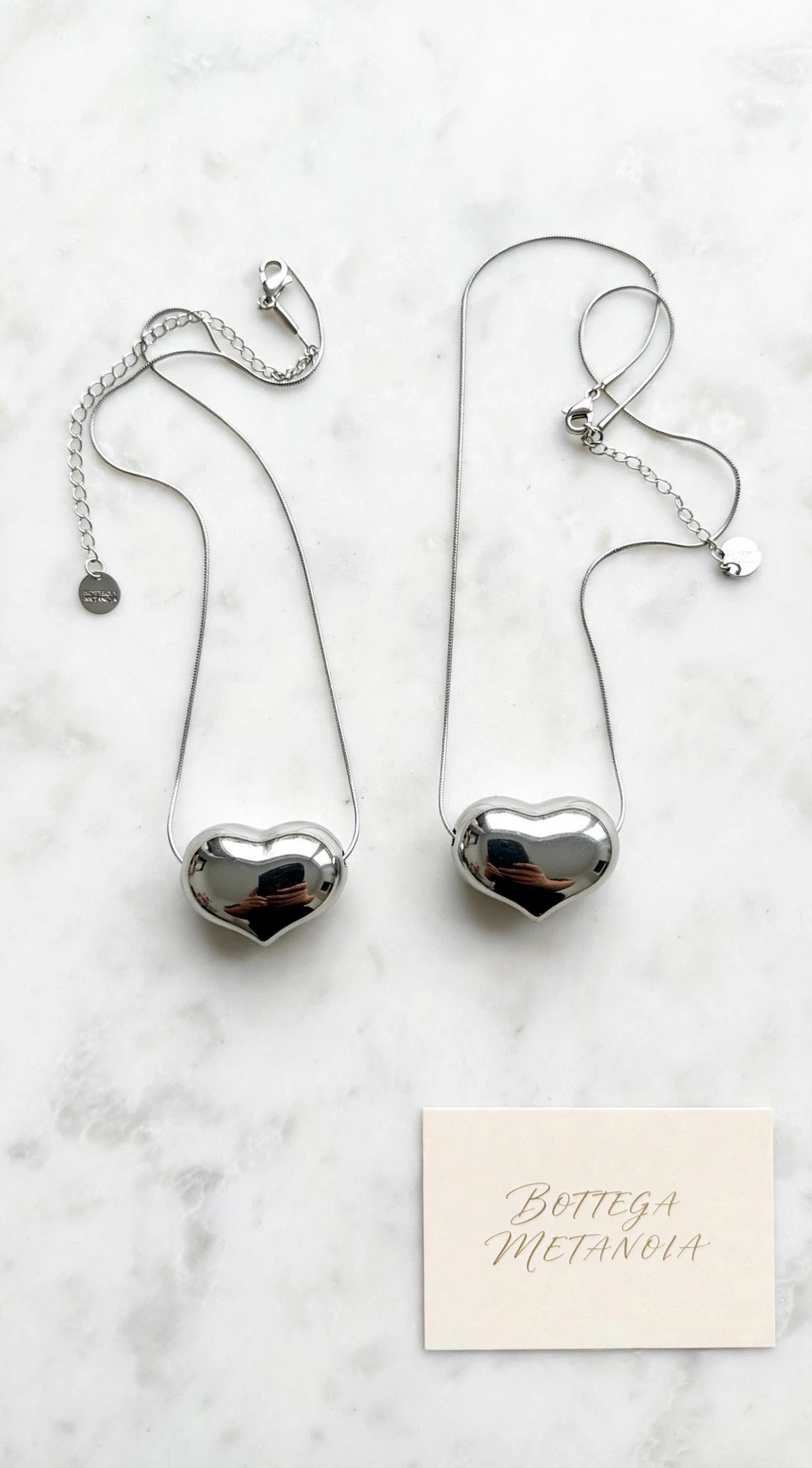 Collana cuore pieno silver