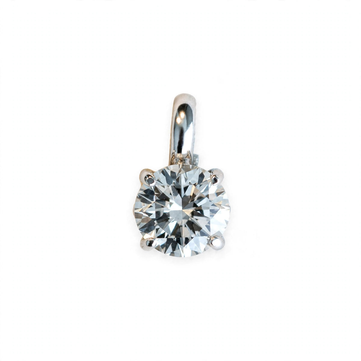 Ciondolo zircone bianco silver