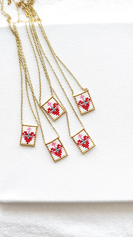 Collana cuore ex voto miyuki