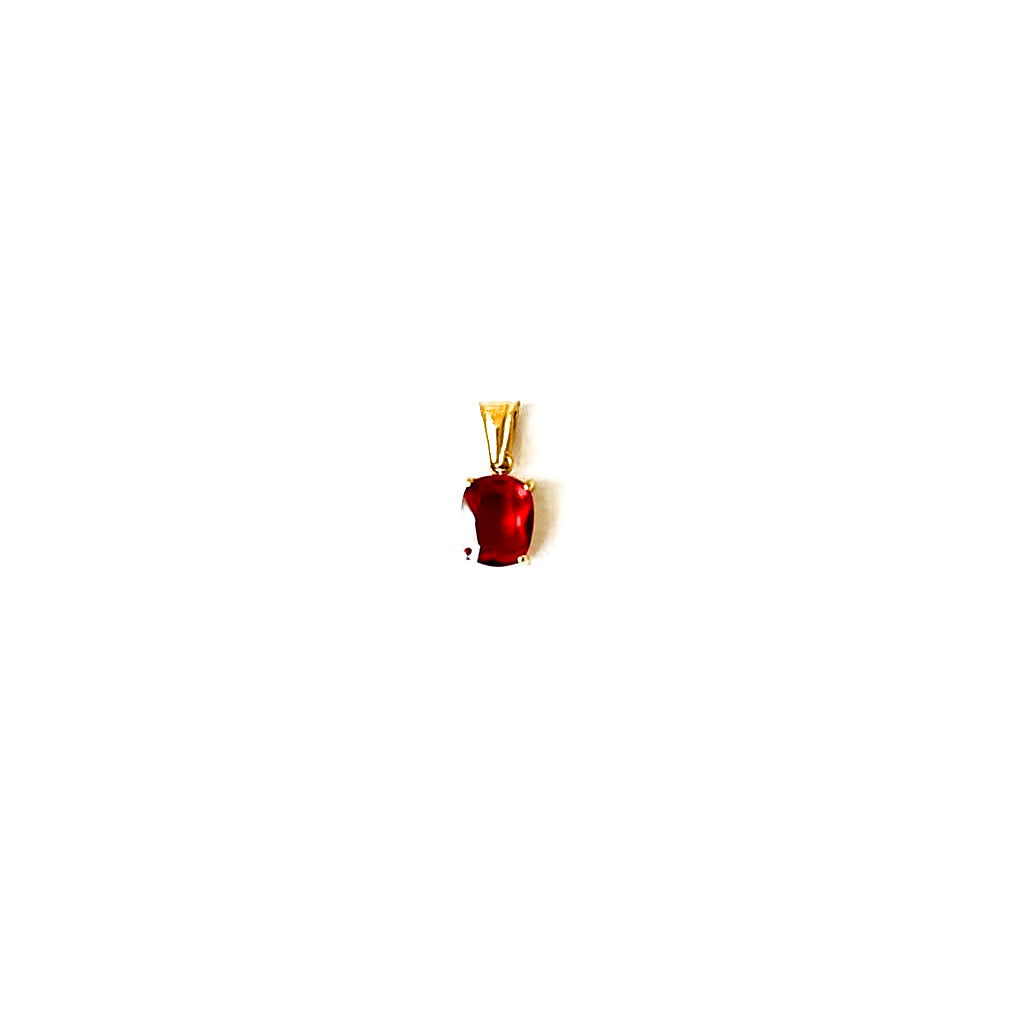 Ciondolo ovale zircone rosso