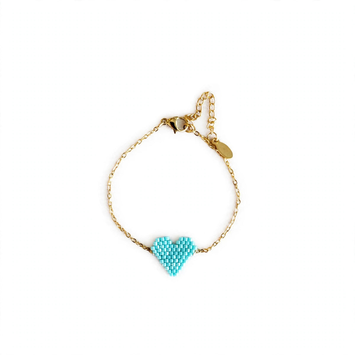 Bracciale cuore miyuki azzurro