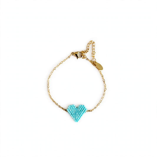 Bracciale cuore miyuki azzurro